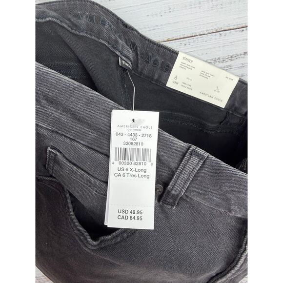 American Eagle Curvy Mom Jeans Black NEW 6 X-Long High Rise Stretch Tall Classic - Picture 8 of 8